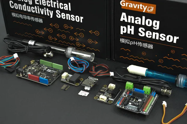 DFRobot Gravity KnowFlow kit de monitoreo de agua (pH y EC) — DFRobot