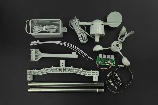 DFRobot kit de estación meteorológica (anemómetro, veleta y pluviómetro) — DFRobot