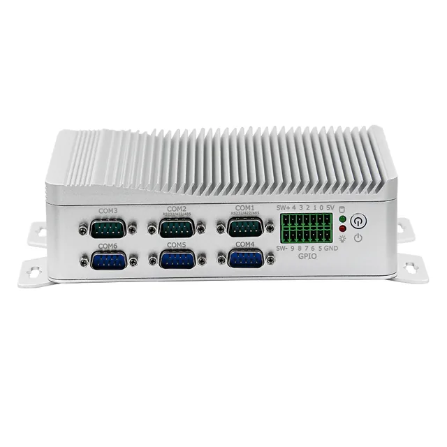 PC industrial sin ventilador 6 COM doble LAN JIERUICC GB1000-V1 — JIERUICC
