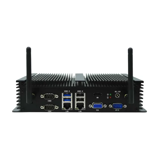Mini PC industrial sin ventilador 2 LAN 6 COM JIERUICC GT4600 — JIERUICC