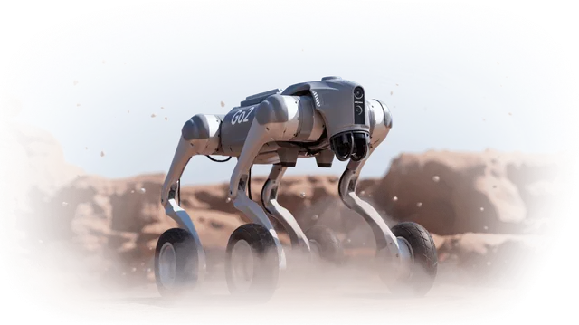 Robot cuadrúpedo con ruedas Unitree Go2-W — Unitree Robotics
