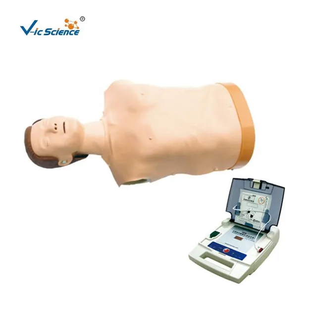 Simulador combinado de desfibrilación externa automática y RCP — VIC Science